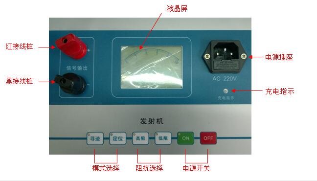 電纜尋跡故障定位儀廠家面板結(jié)構(gòu)